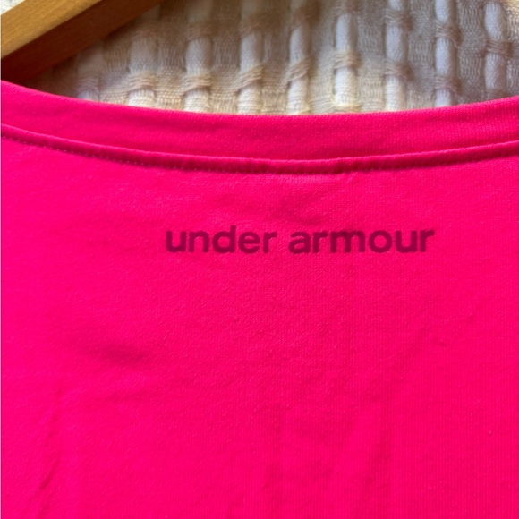 Under Armour Women's Vibrant Pink V-Neck Long Sleeve Tee - Picture 4 of 5